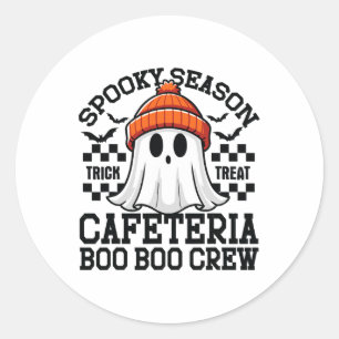 Spooky Season A Cafeteria Boo Crew Teacher Lunch Runder Aufkleber