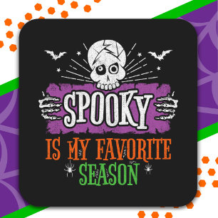 Spooky Season Beängstigend Skeleton Fledermäuse Ha Quadratischer Aufkleber