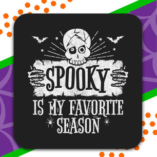 Spooky Season Beängstigend Skeleton Fledermäuse Ha Quadratischer Aufkleber