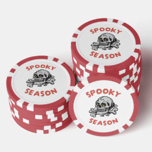 Spooky Season Beängstigend Skull Halloween Pokerchips