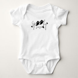Spooky Season Black Simple Flying Ghosts Halloween Baby Strampler