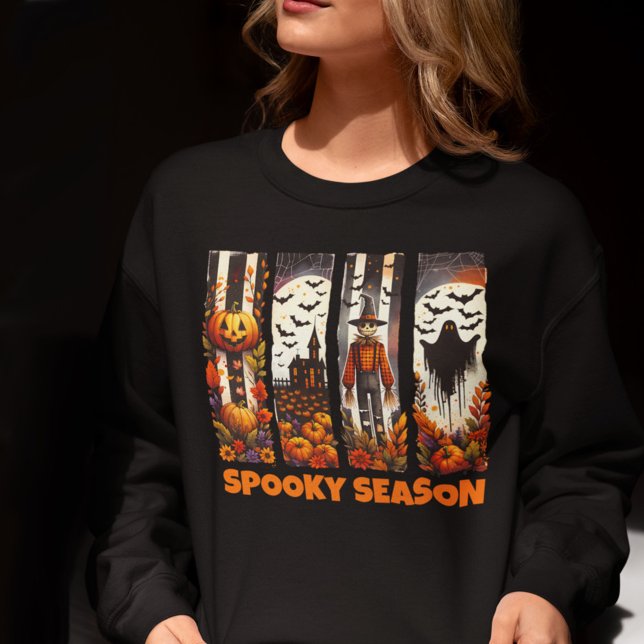 Spooky Season Brush Stroke Halloween Fall Autumn Sweatshirt (Von Creator hochgeladen)