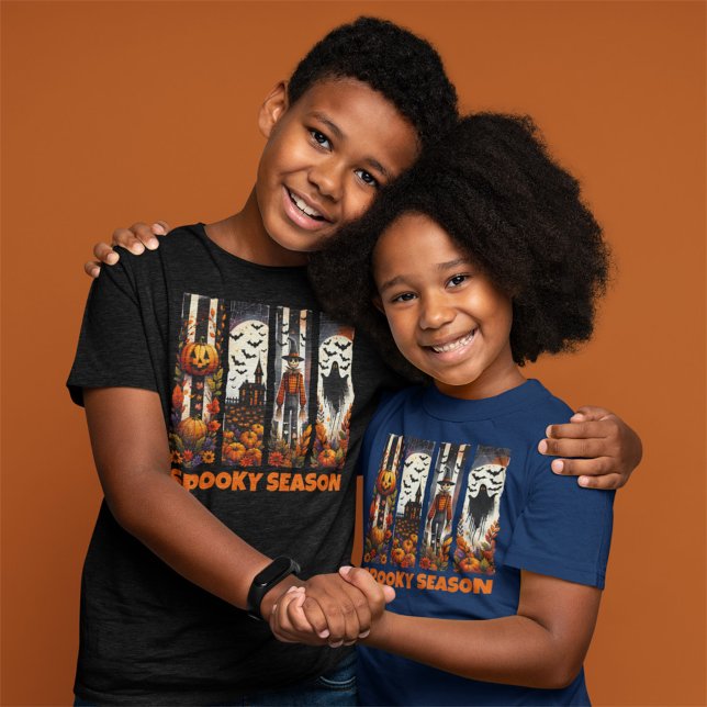 Spooky Season Brush Stroke Halloween Fall Autumn T-Shirt (Von Creator hochgeladen)