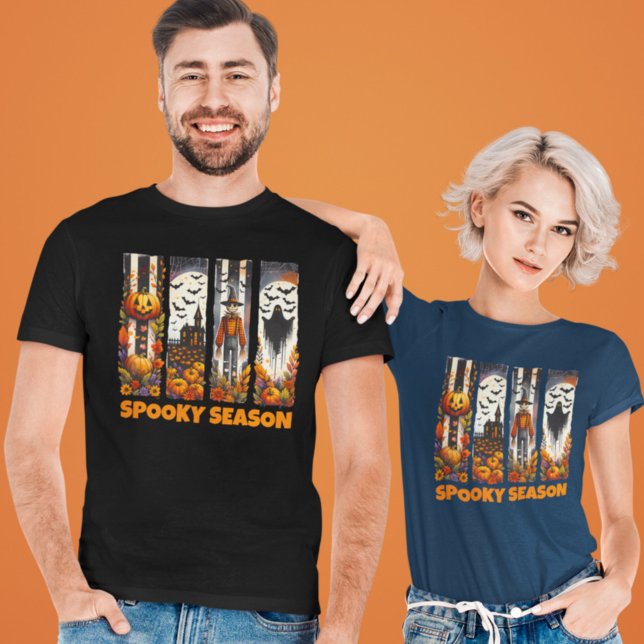 Spooky Season Brush Stroke Halloween Fall Autumn T-Shirt (Von Creator hochgeladen)