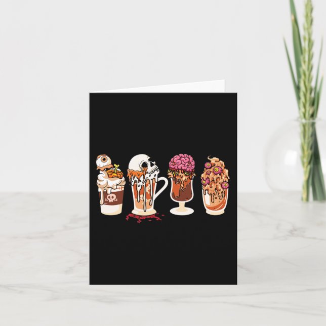 Spooky Season Fall Kaffee Horror Film und Kaffee Karte (Vorderseite)