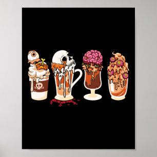 Spooky Season Fall Kaffee Horror Film und Kaffee Poster