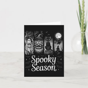 Spooky Season Funny Halloween Boo Hexe Cat Pumpki Karte