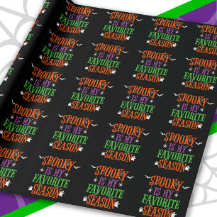 Spooky Season Gespenster Fledermäuse Spiders Happy Geschenkpapier