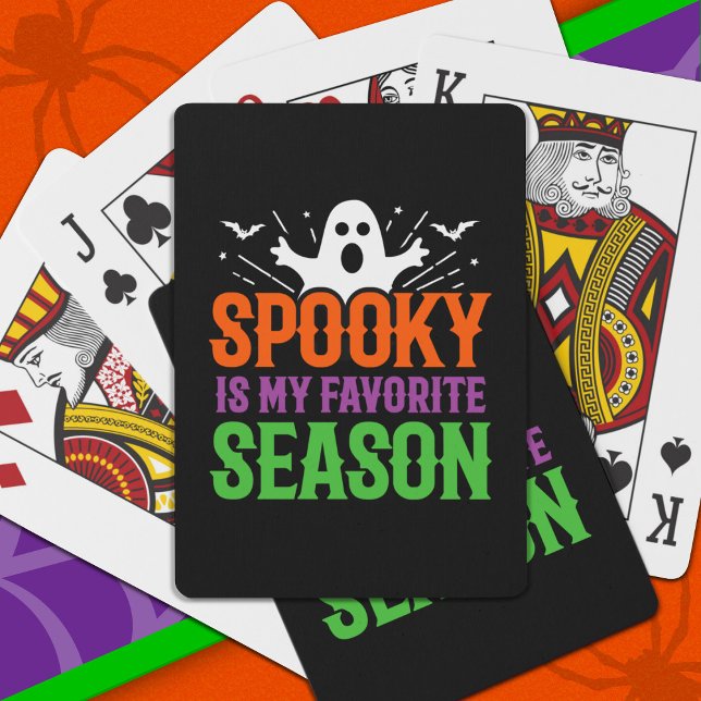 Spooky Season Ghost Bats Beängstigend Happy Hallow Spielkarten (Von Creator hochgeladen)
