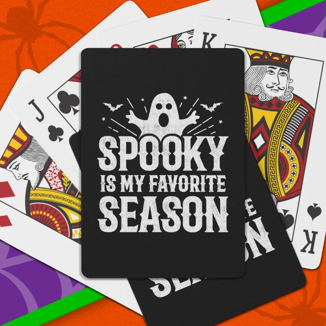 Spooky Season Ghost Bats Beängstigend Happy Hallow Spielkarten (Von Creator hochgeladen)