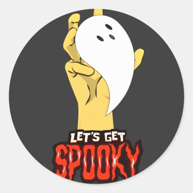 Spooky Season Ghost Hand Halloween Stickers (Vorderseite)
