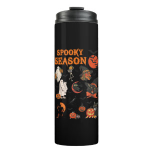 Spooky Season Halloween Black Cat Hexe Ghost Pump Thermosbecher