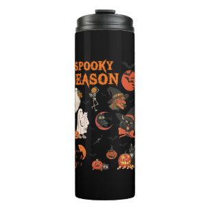 Spooky Season Halloween Black Cat Hexe Ghost Pump Thermosbecher