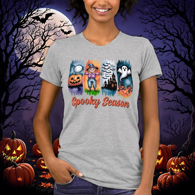 Spooky Season Halloween Fall Autumn Brush Strokes T-Shirt (Von Creator hochgeladen)