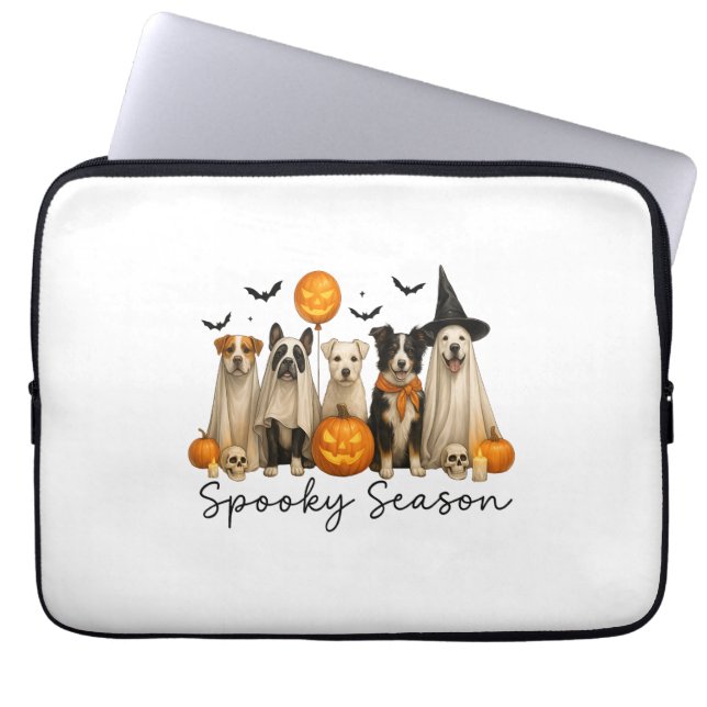 Spooky Season Halloween Hund Laptopschutzhülle (Vorderseite)
