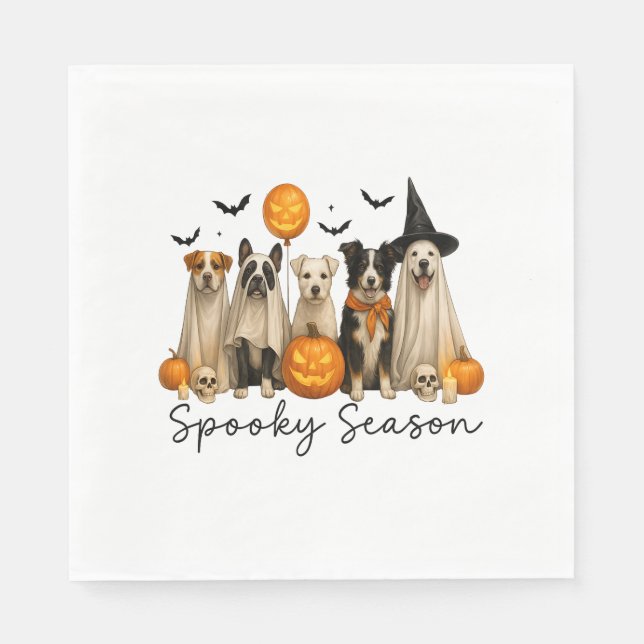 Spooky Season Halloween Hund Serviette (Vorderseite)