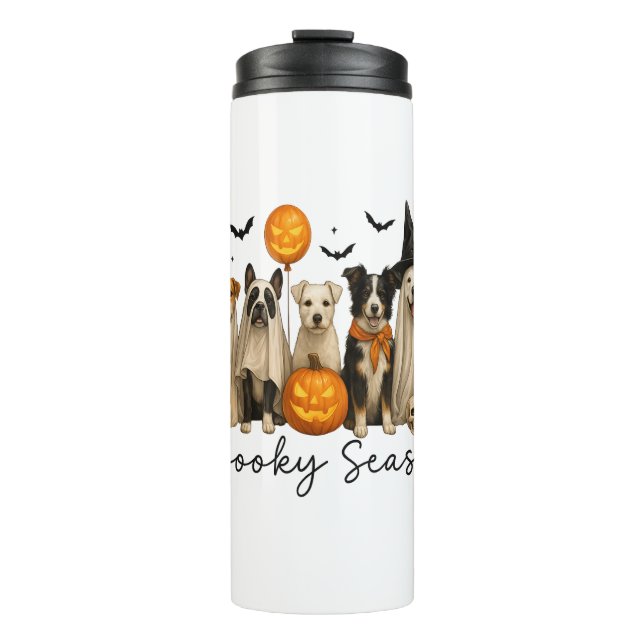 Spooky Season Halloween Hund Thermosbecher (Vorderseite)