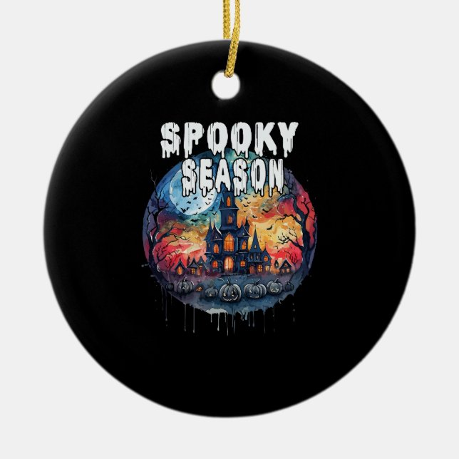 Spooky Season Halloween Keramik Ornament (Vorne)