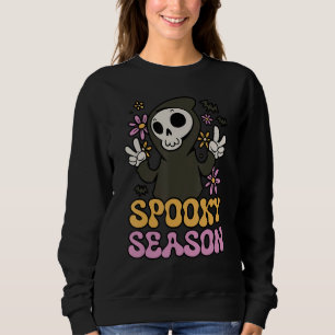 Spooky Season Halloween Kostüm Beängstigend Skelet Sweatshirt