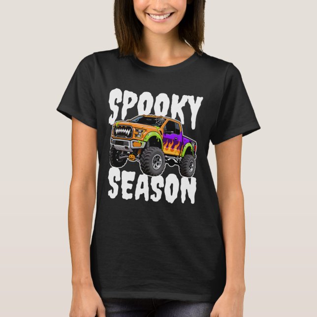 Spooky Season Halloween Monster Giant Truck T-Shirt (Vorderseite)