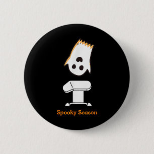 Spooky Season Halloween Niedlich Ghost Gymnast Vau Button