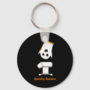 Spooky Season Halloween Niedlich Ghost Gymnast Vau Schlüsselanhänger