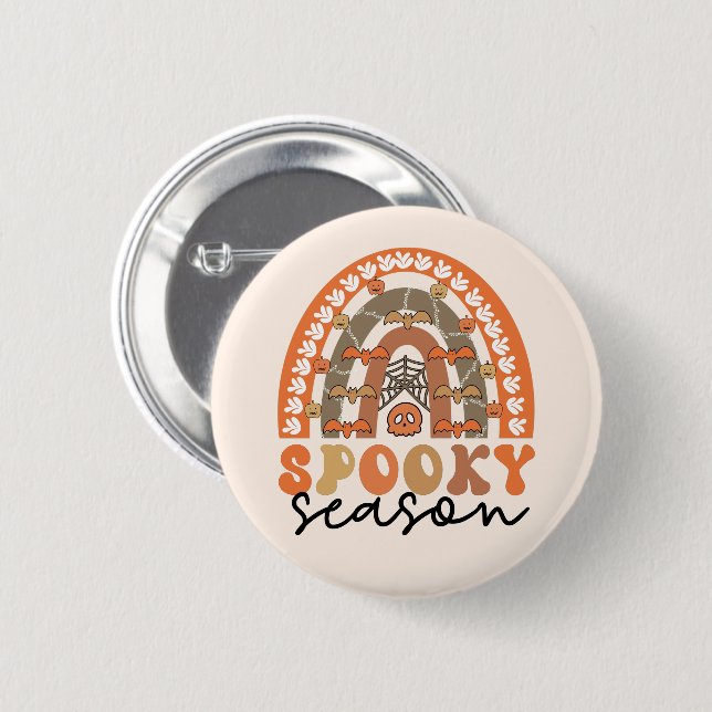 Spooky Season Halloween Rainbow Fall Button (Vorne & Hinten)