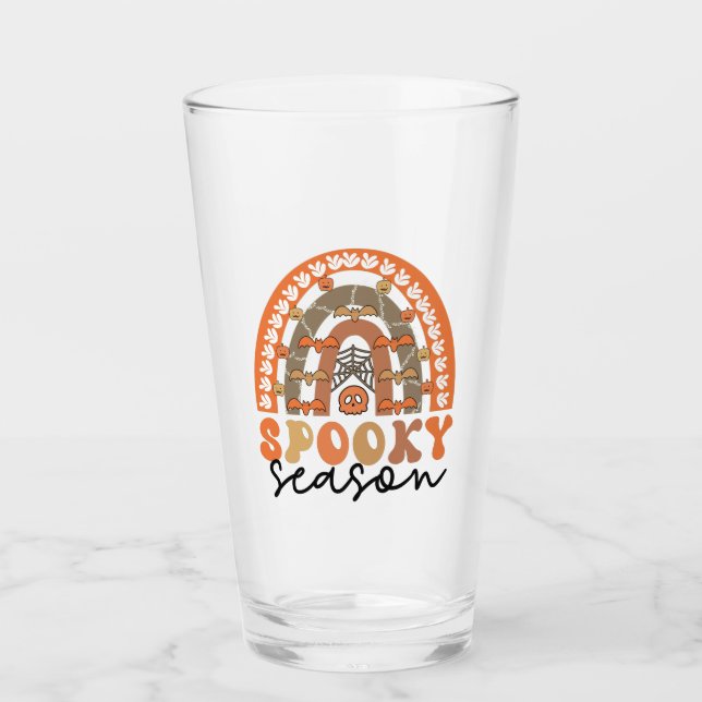 Spooky Season Halloween Rainbow Fall Glas (Vorderseite)