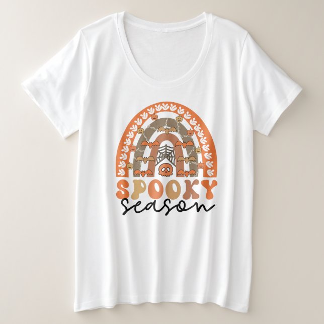 Spooky Season Halloween Rainbow Fall Große Größe T-Shirt (Design vorne)
