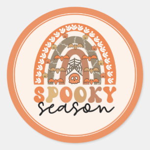 Spooky Season Halloween Rainbow Fall Runder Aufkleber