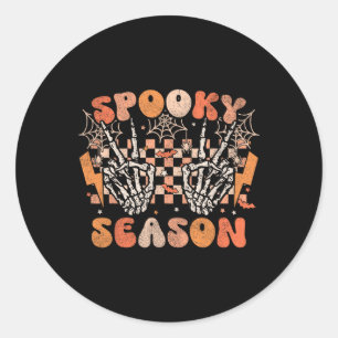 Spooky Season Halloween Skeleton Kostüm Retro Gro Runder Aufkleber