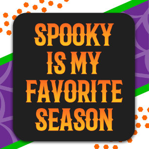 Spooky Season Happy Halloween Funny Halloween Quadratischer Aufkleber