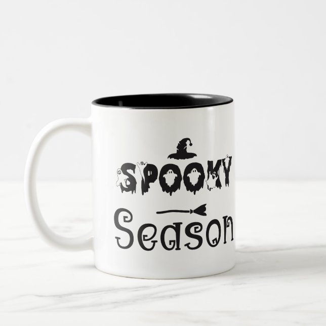 Spooky Season Hexenhut-Tasse Zweifarbige Tasse (Links)