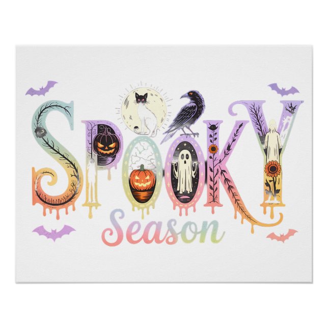 Spooky Season Iridescent Halloween Poster (Vorderseite)