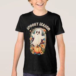 Spooky Season Niedlich Ghost Floral Retro Tri-Blend Shirt