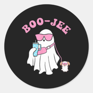 Spooky Season Niedlich Ghost Halloween Kostüm Bouj Runder Aufkleber