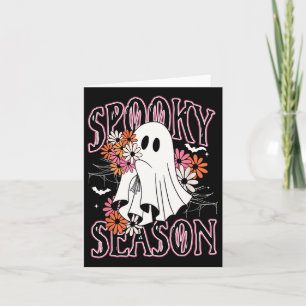 Spooky Season Niedlich Ghost Halloween Kostüm Flor Karte