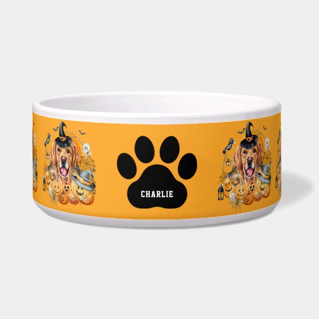 Spooky Season Niedlich Golden Retriever Halloween  Napf (Vorderseite)