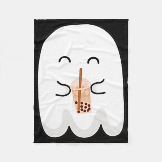 Spooky Season Niedlich Little Ghost Boby Tea Hallo Fleecedecke (Vorderseite)