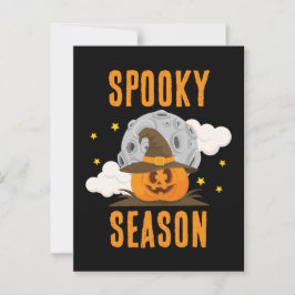Spooky Season Niedlich Orange Pumpkin Halloween Postkarte