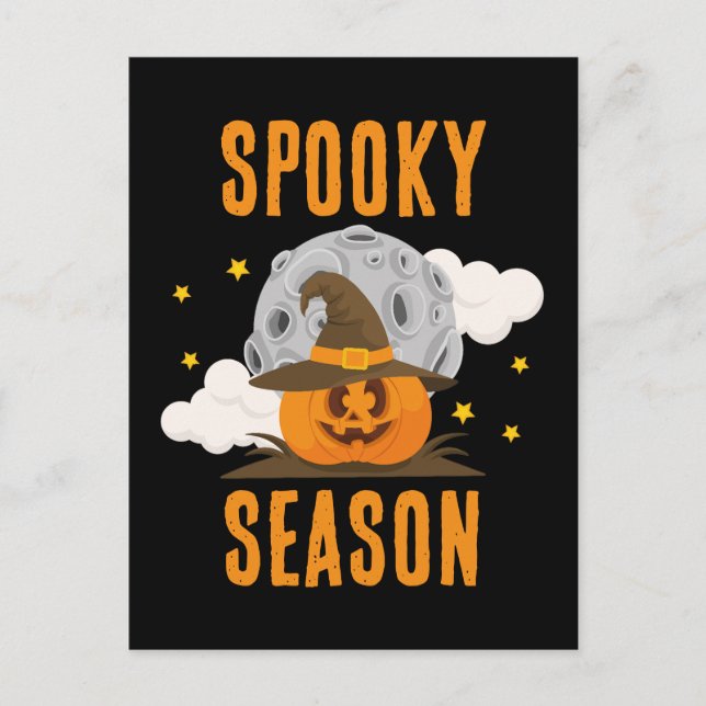 Spooky Season Niedlich Orange Pumpkin Halloween Postkarte (Vorderseite)