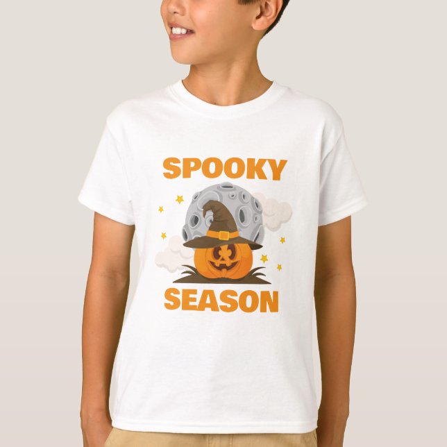 Spooky Season Niedlich Orange Pumpkin Halloween T-Shirt (Vorderseite)