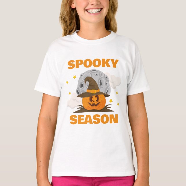 Spooky Season Niedlich Orange Pumpkin Halloween T-Shirt (Vorderseite)