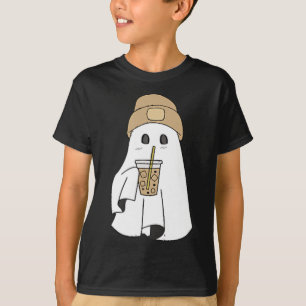 Spooky Season Niedlich Retro Ghost Ice Kaffee Hall T-Shirt