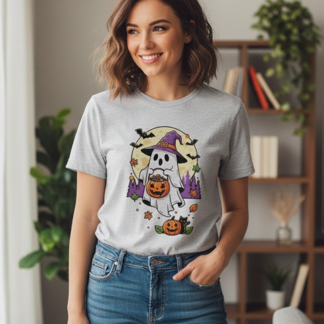 Spooky Season of fun Oktoberaussehen - Retro Ghost T-Shirt (Von Creator hochgeladen)