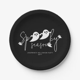 Spooky Season Personalisiert Ghost Script Hallowee Pappteller