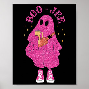 Spooky Season Pink Ghost Halloween Kostüm Boujee Poster