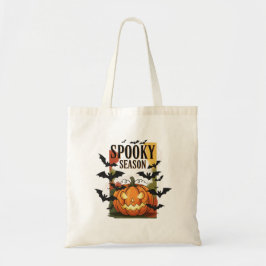 Spooky Season Pumpkin & Bats Fall Halloween Tragetasche
