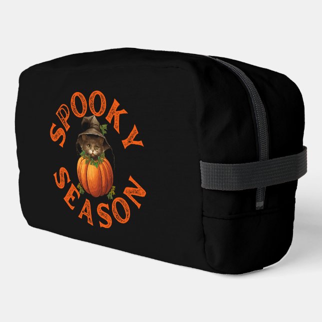 Spooky Season Pumpkin Cat Waschbeutel (Linke Seite)