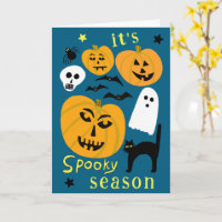 Spooky Season Pumpkins Ghost Bat HAPPY HALLOWEEN